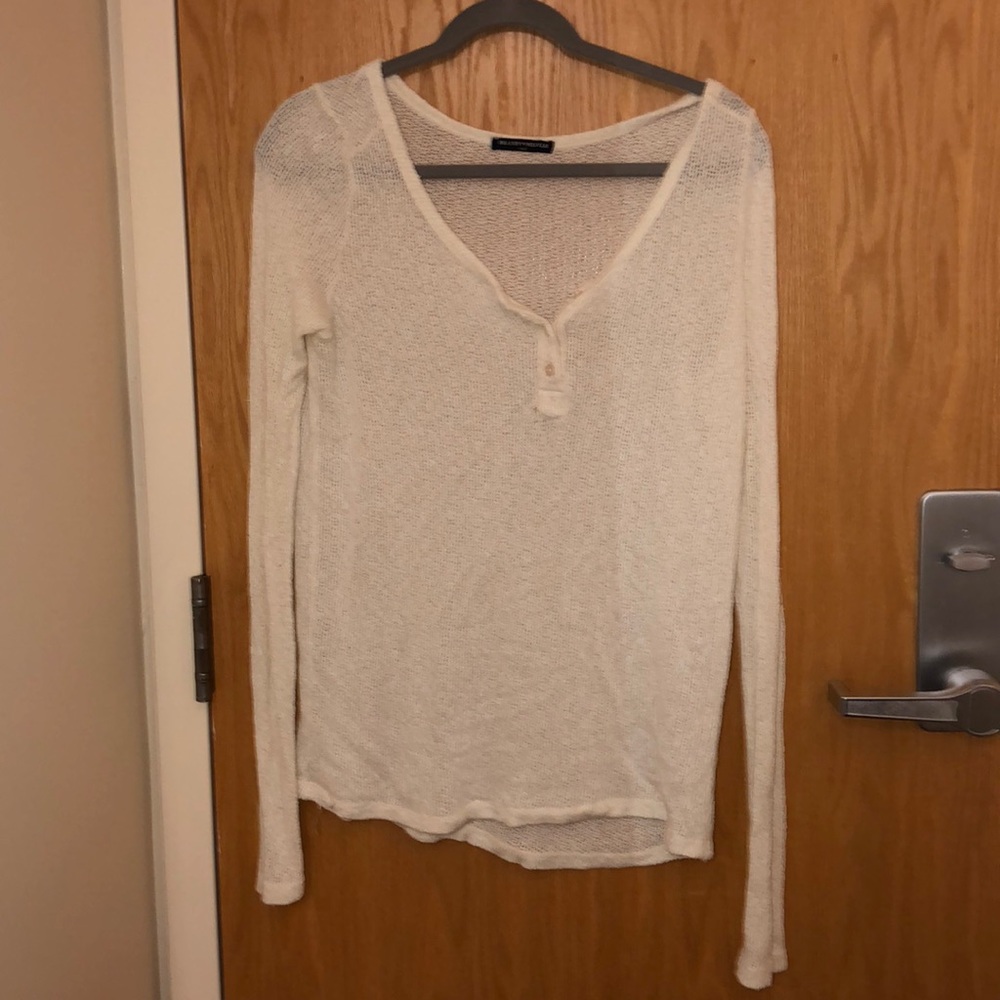 brandy melville cream knit henley